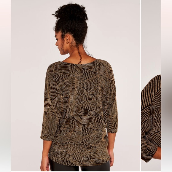 Apricot UK Beautiful Metallic Dolman Sleeve Top - Picture 2 of 16